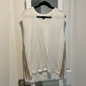 J Crew metallic trim tank